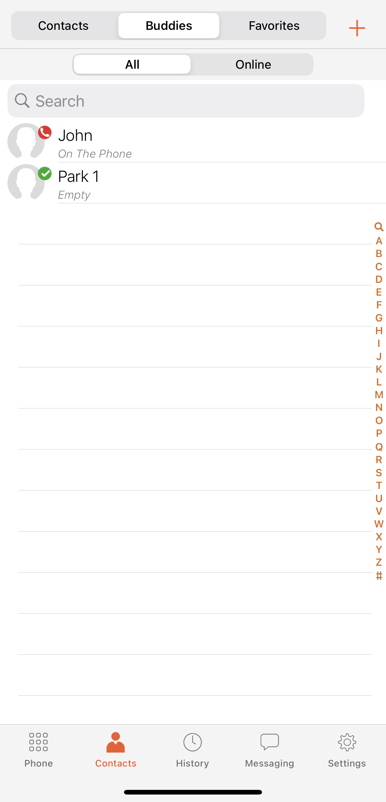 Coworker Speed Dial (Bria Mobile) — screenshot