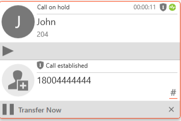 Transferring Calls (Bria Desktop) — screenshot