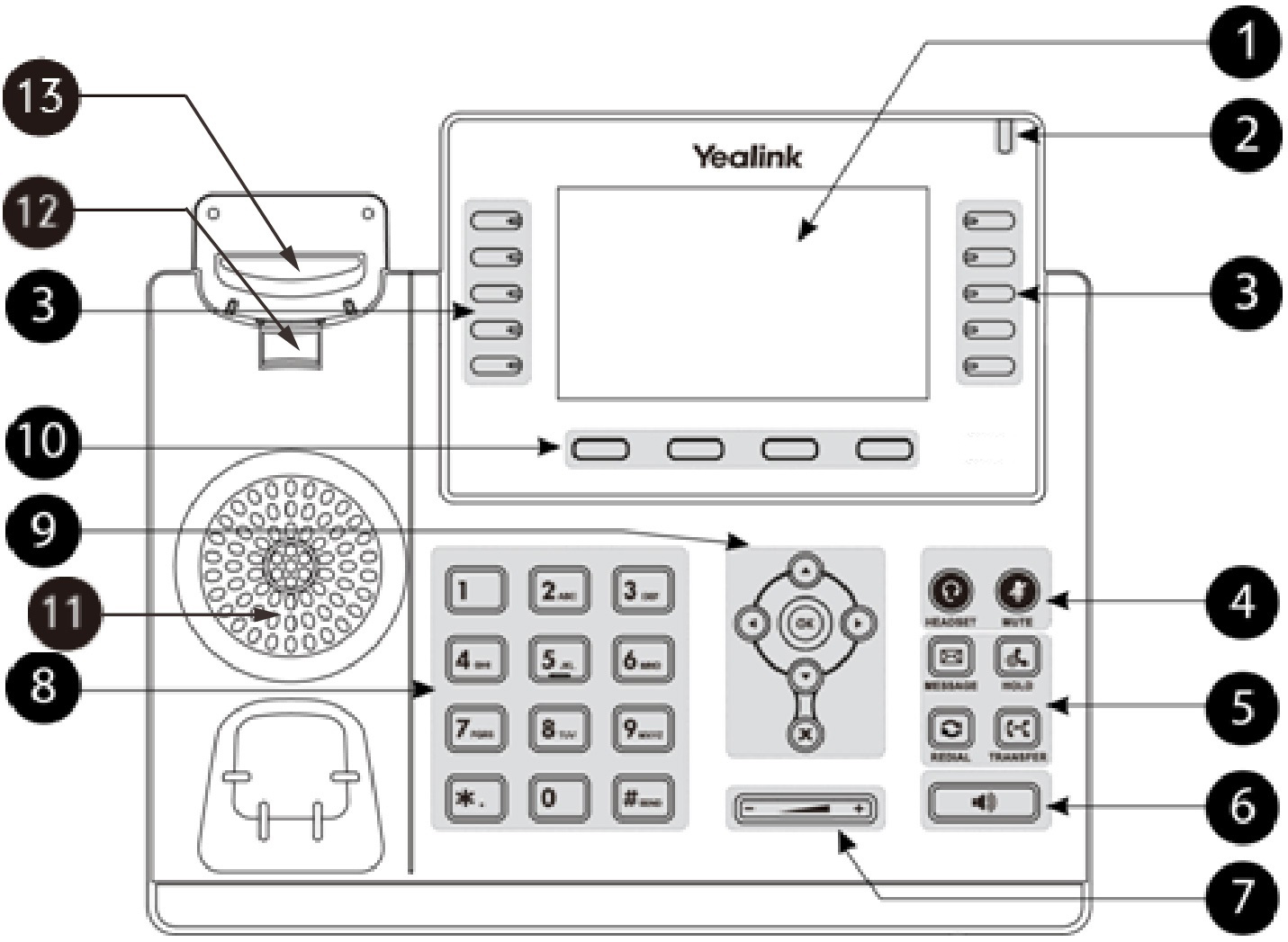T46U handset and audio buttons